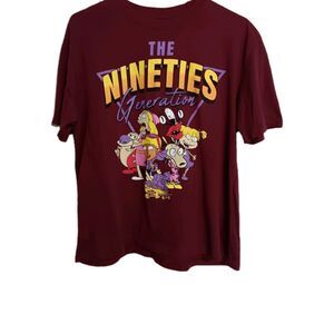 The Nineties Generation Maroon Nickelodeon T-shirt 1X Short Sleeve